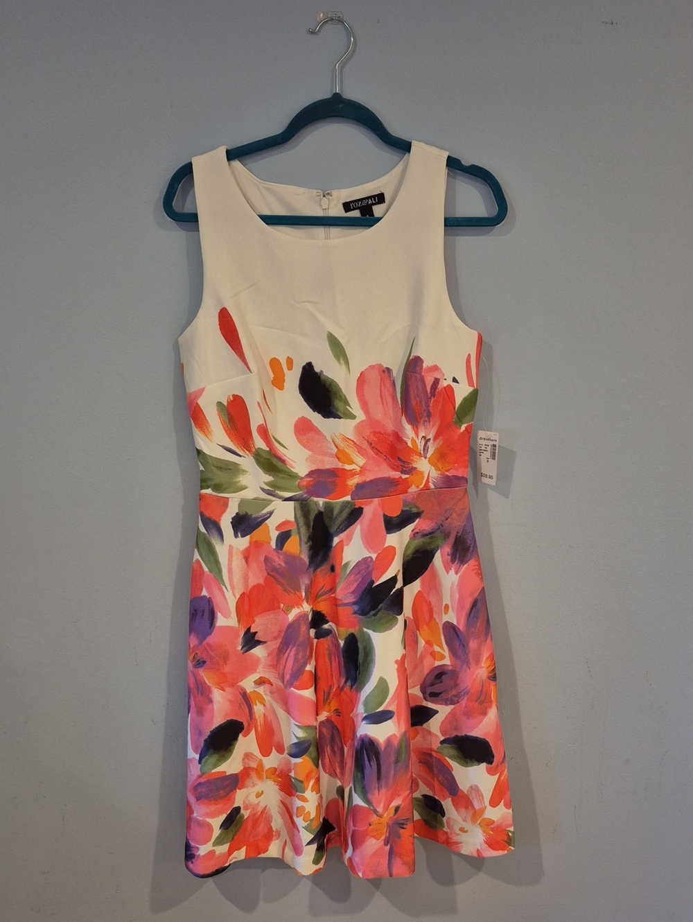Taylor Dresses White Floral Fit-and-Flare Sleeveless Dress